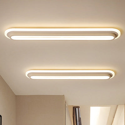 Oval LED Ceiling Light Black or White with Acrylic Diffuser - OpalDwell