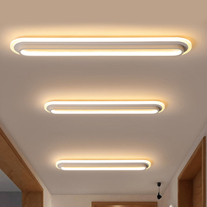 Oval LED Ceiling Light Black or White with Acrylic Diffuser - OpalDwell