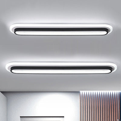 Oval LED Ceiling Light Black or White with Acrylic Diffuser - OpalDwell