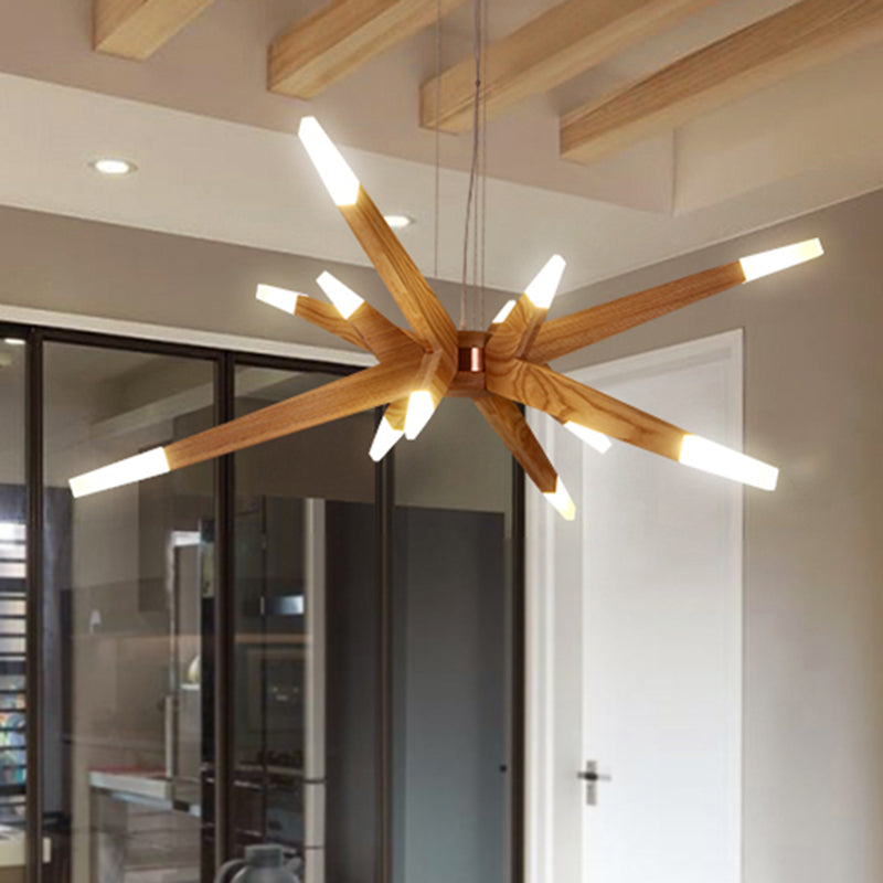 SylvaWood Wooden Chandelier with LED Ceiling Lighting - OpalDwell