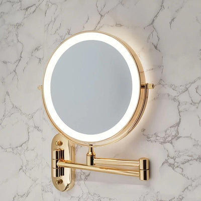 Luxeva Gold Rechargeable LED Magnifying Mirror For Bathroom OpalDwell