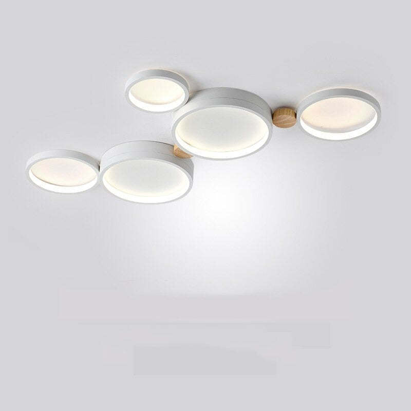 NovaLumen Ceiling Lamp in White and Gray Metal Finish - OpalDwell