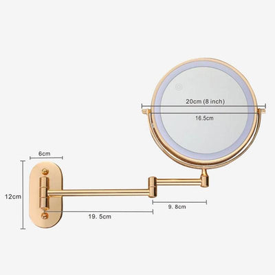 Luxeva Gold Rechargeable LED Magnifying Mirror For Bathroom OpalDwell