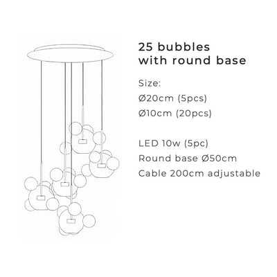 Nordic Snowball Glass Chandelier With Matte Or Clear Orbs - OpalDwell