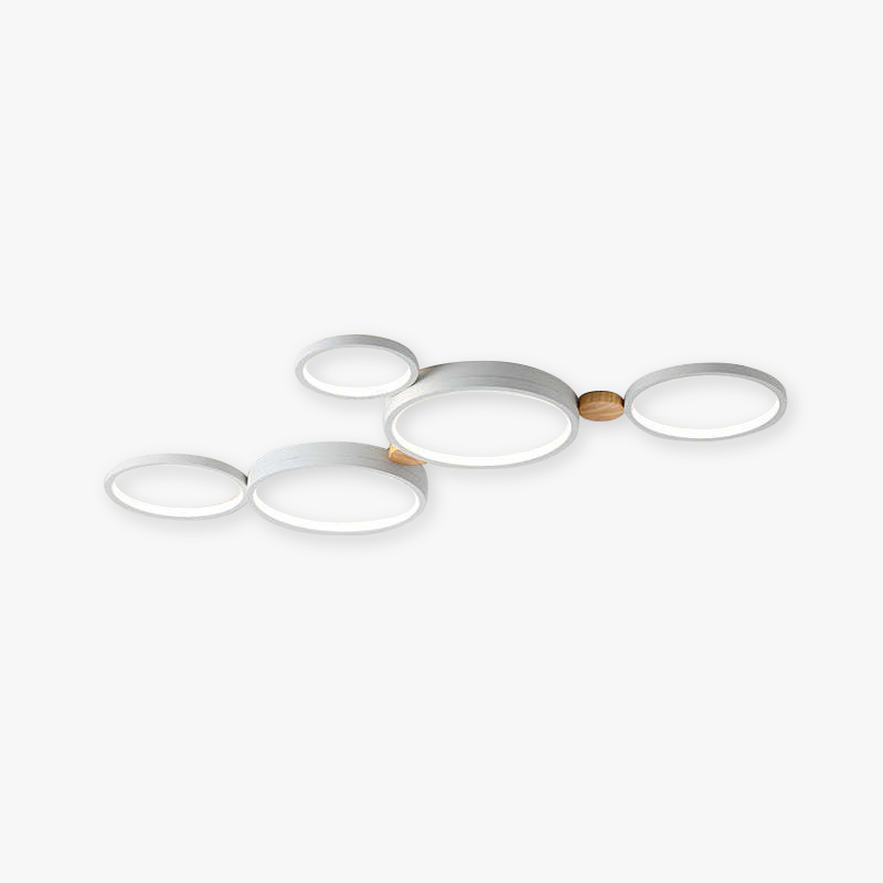 NovaLumen Ceiling Lamp in White and Gray Metal Finish - OpalDwell