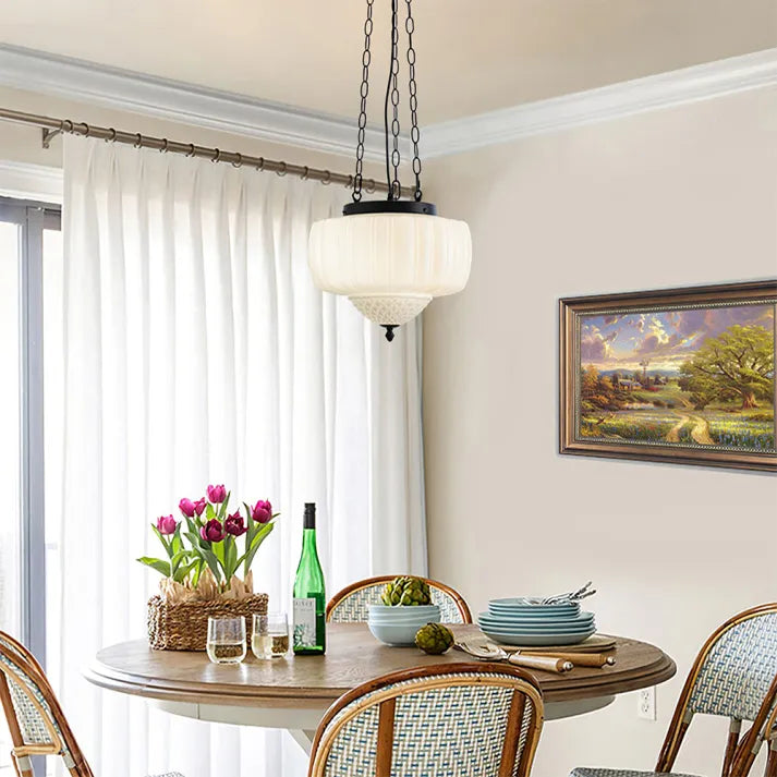 Modern white minimalist pendant light | OpalDwell - OpalDwell