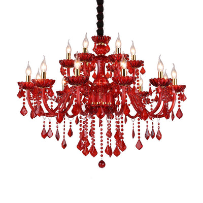 Aurelia Crimson Crystal Chandelier for Modern Living Rooms OpalDwell