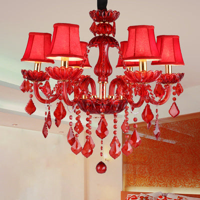 Aurelia Crimson Crystal Chandelier for Modern Living Rooms OpalDwell