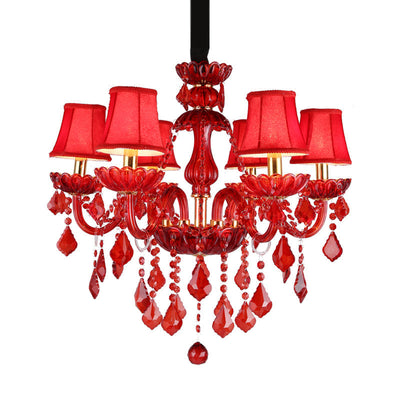 Luminra Crimson Crystal Chandelier for Modern Living Rooms - OpalDwell