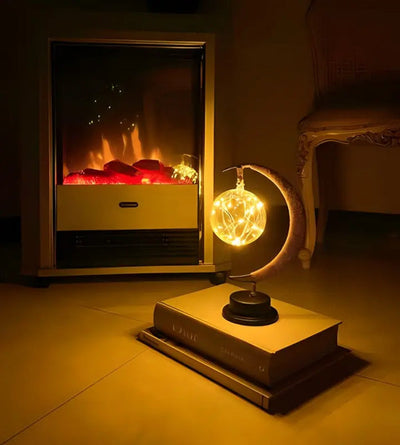 AsteriGlow Glass Moon Lamp Warm Ambient Moonlight Glow - OpalDwell