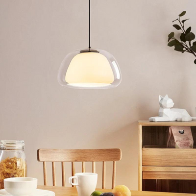 Luminex | Double Glass Dome Pendant Light With Soft Glow - OpalDwell