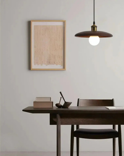 LumaNova Japandi Pendant Light With Slim Wood Shade - OpalDwell