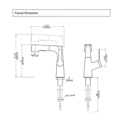 Tavero | Single-Hole Swivel Pull-Out Faucet | OpalDwell OpalDwell