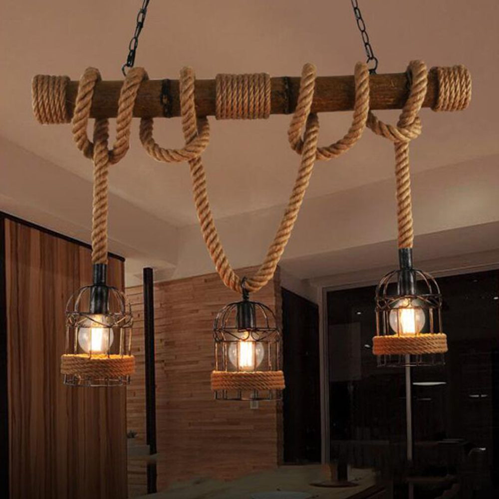 AstraLume Retro Metal and Wood Pendant Lamp for Living Rooms - OpalDwell