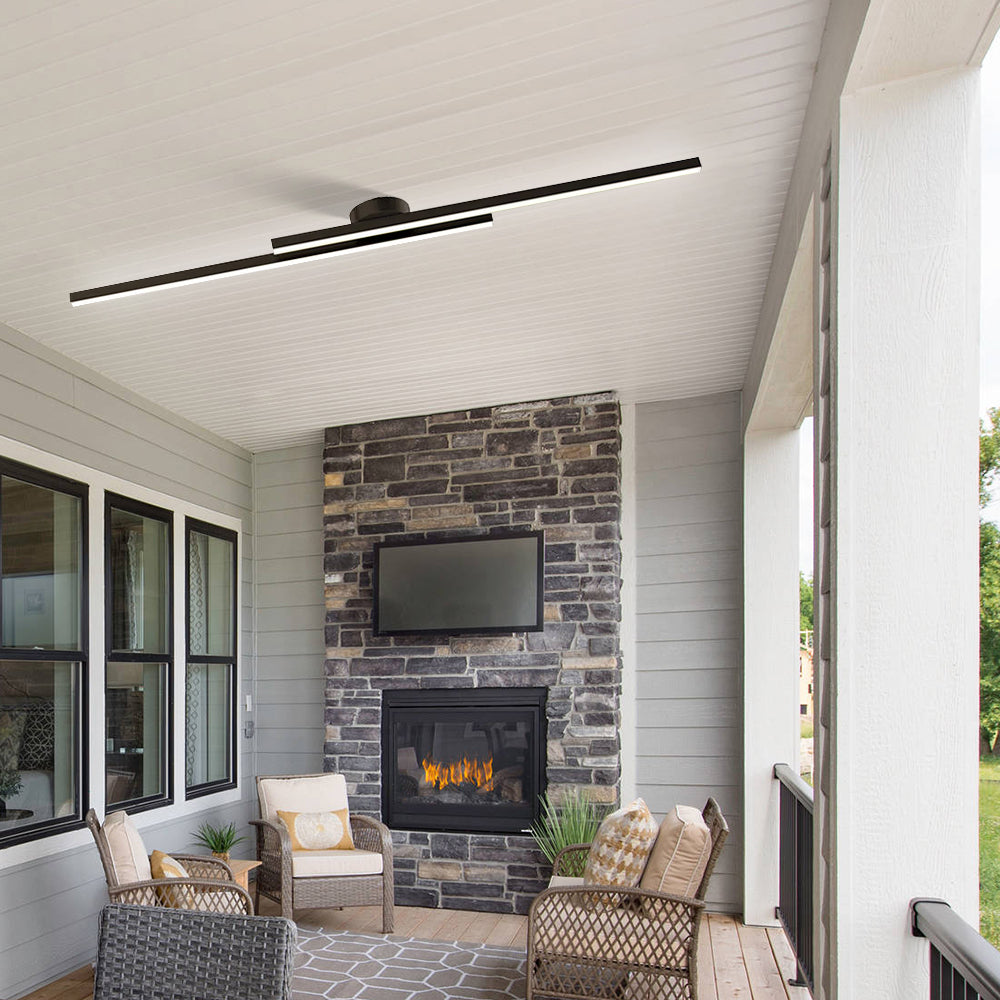 LumenVale Minimalist Aluminum LED Semi Flush Ceiling Light For Living Rooms OpalDwell