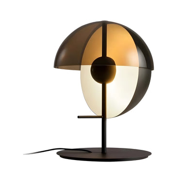 Astrae Table Lamp | Vertical Half Sphere Smoked Screen - OpalDwell