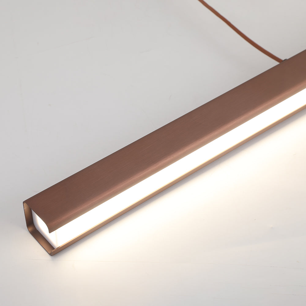 Nexis Linear Metal LED Pendant Light in Black and Brown OpalDwell