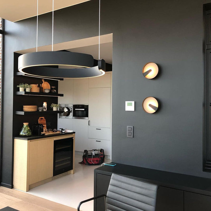 LyraHalo Round LED Pendant Light With Metal Construction For Living And Dining OpalDwell