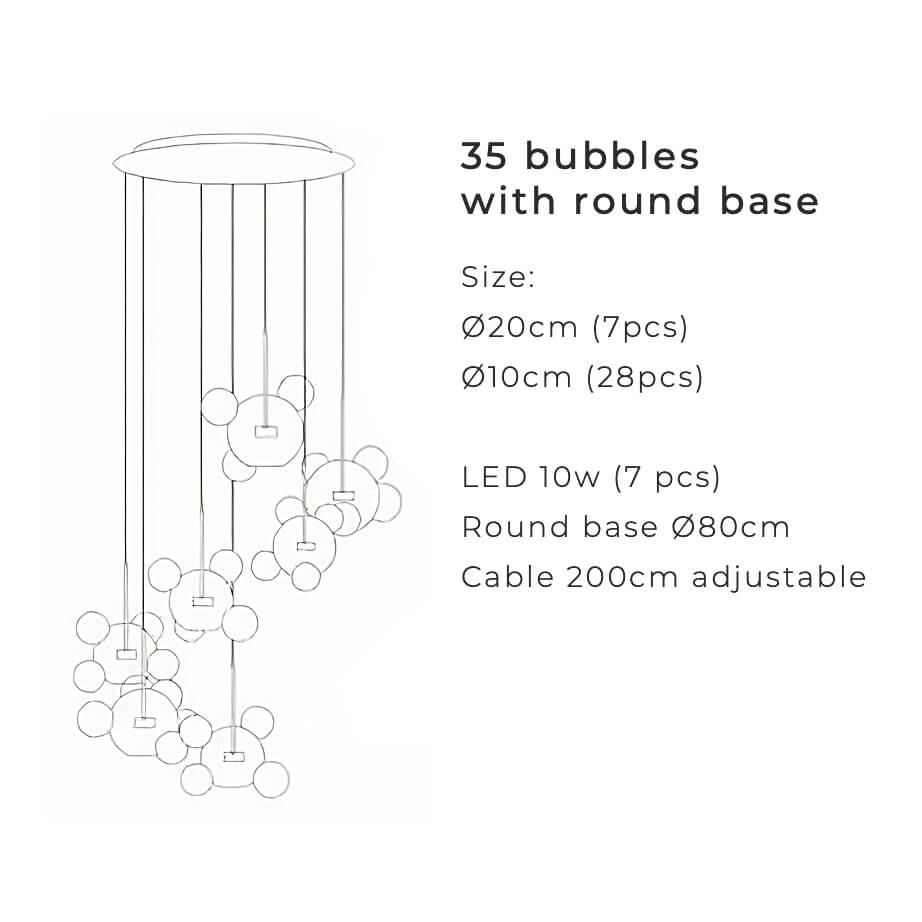 Nordic Snowball Glass Chandelier With Matte Or Clear Orbs - OpalDwell