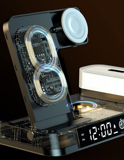 NovaCharge 5-in-1 Dock Wireless Charge Clock Lamp Hub - OpalDwell