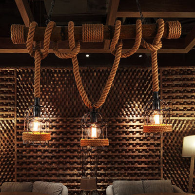 AstraLume Retro Metal and Wood Pendant Lamp for Living Rooms - OpalDwell