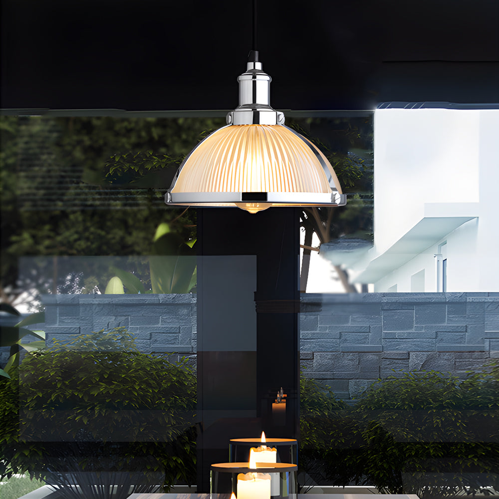 AuraLuxe Vintage Striped Chandelier For Elegant Dining - OpalDwell