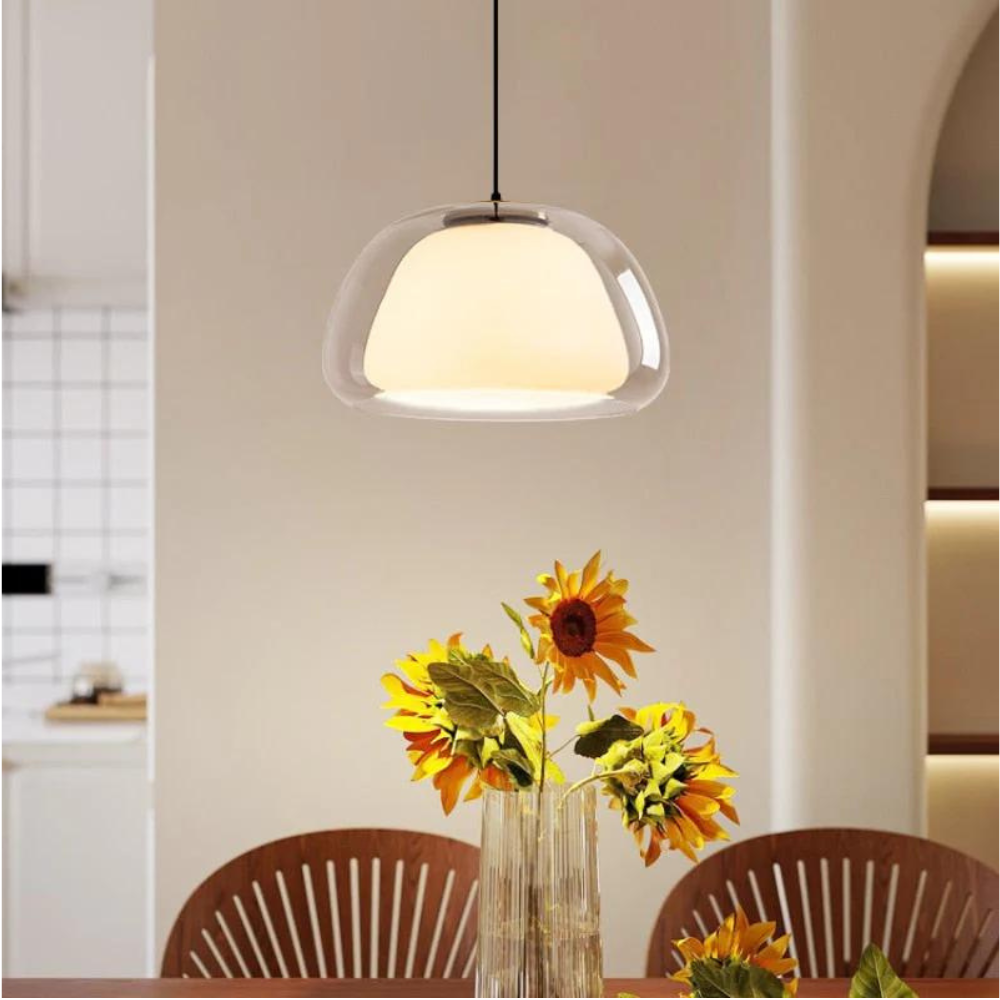 Luminex | Double Glass Dome Pendant Light With Soft Glow - OpalDwell