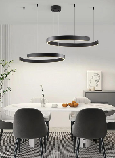 LyraHalo Round LED Chandelier for Living Room Soft Ambient Glow - OpalDwell