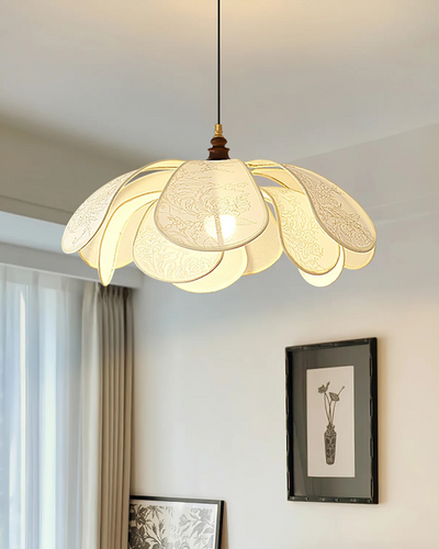 Aurelia Petal Layer Pendant Light With Soft Glow For Bedroom - OpalDwell