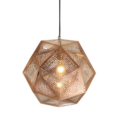 Lumenara Geometric Round Pendant Lamp in Electrolytic Metal - OpalDwell