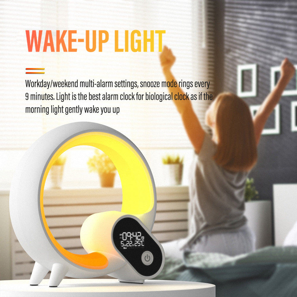 NovaLuxe 3-In-1 Bluetooth Speaker Alarm Clock Lamp With Ambient Lighting - OpalDwell