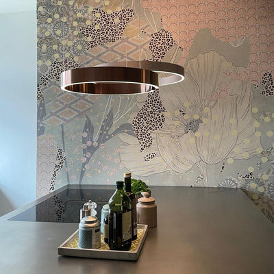 LyraHalo Round LED Pendant Light With Metal Construction For Living And Dining OpalDwell