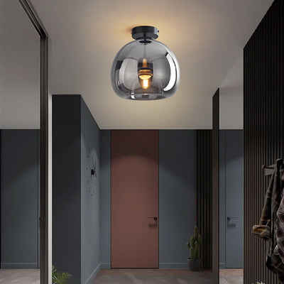 AuroraCircle Modern Black and Gold Round Ceiling Lamp - OpalDwell