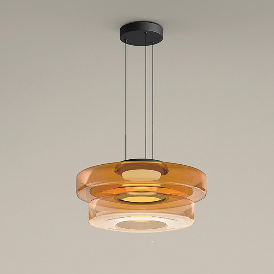 Asteron Glass Pendant Light in Bauhaus Style Ceiling Lamp OpalDwell