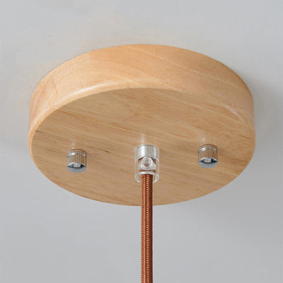 TimberGlow Wood and Glass Pendant Lamp with LED Lighting - OpalDwell
