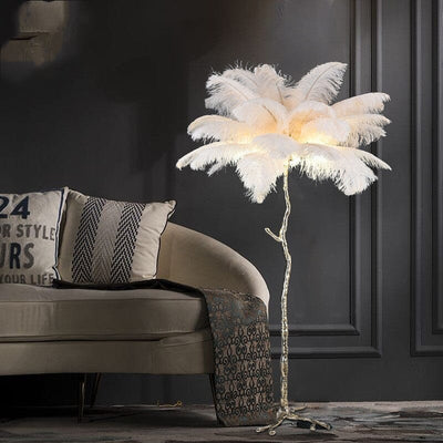 Lunara Feather Effect Floor Lamp OpalDwell