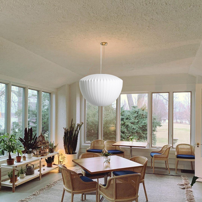 LumiVance Glass Pendant Lamp With Warm Wooden Accents - OpalDwell