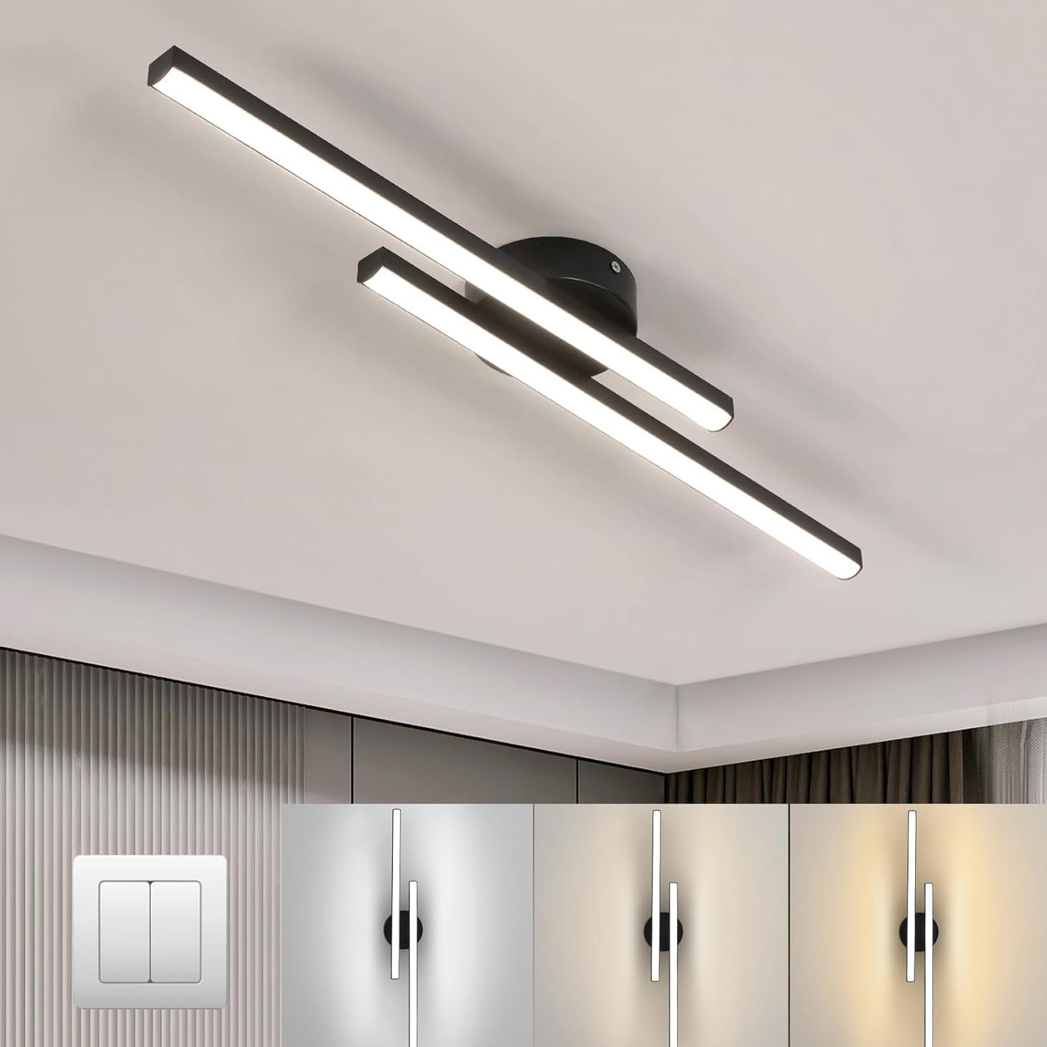 LumenVale Minimalist Aluminum LED Semi Flush Ceiling Light For Living Rooms OpalDwell
