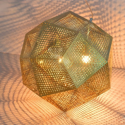 Lumenara Geometric Round Pendant Lamp in Electrolytic Metal - OpalDwell