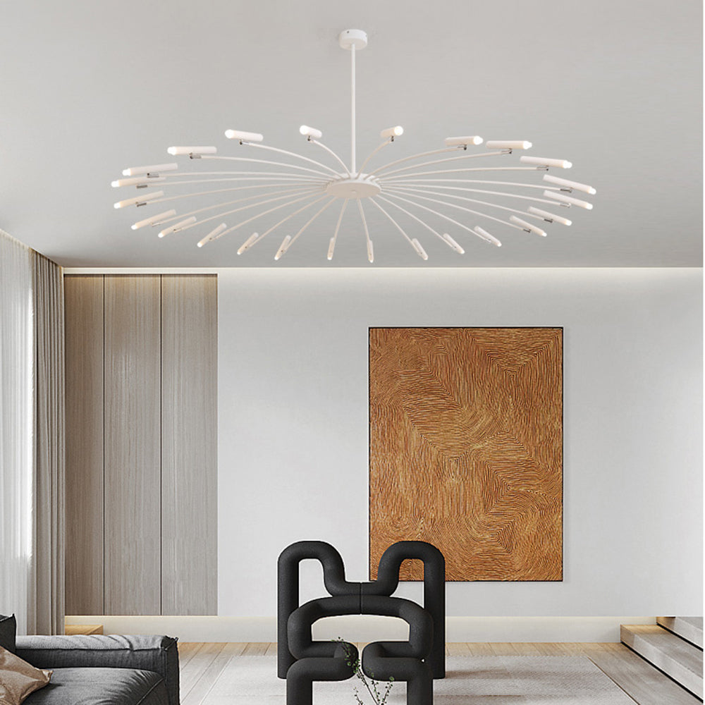 ElaraLuxe Gold and Black LED Chandelier for Modern Living - OpalDwell