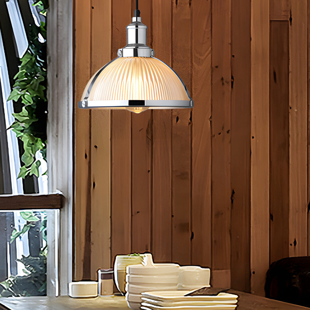 AuraLuxe Vintage Striped Chandelier For Elegant Dining - OpalDwell