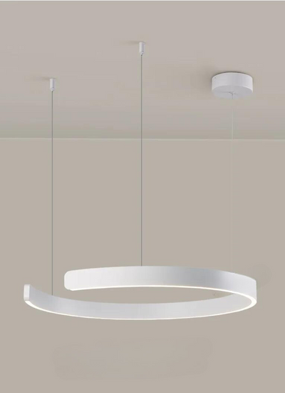 LyraHalo Round LED Chandelier for Living Room Soft Ambient Glow - OpalDwell