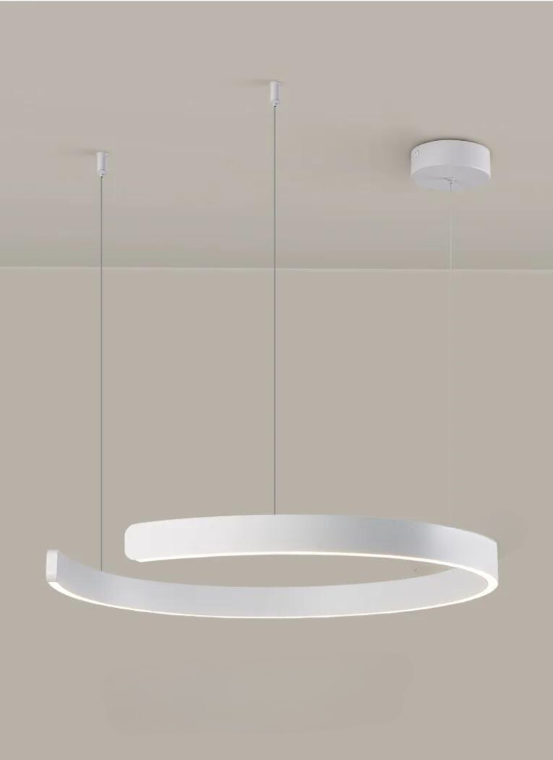 LyraHalo Round LED Chandelier for Living Room Soft Ambient Glow - OpalDwell