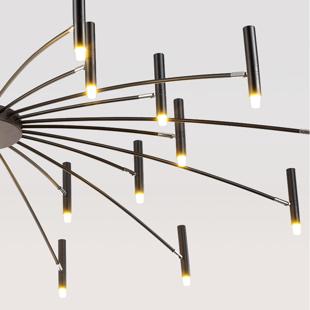ElaraLuxe Gold and Black LED Chandelier for Modern Living - OpalDwell