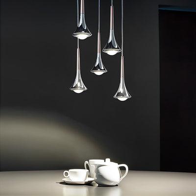 LumenAria Water Drop LED Nordic Stair Pendant Light OpalDwell