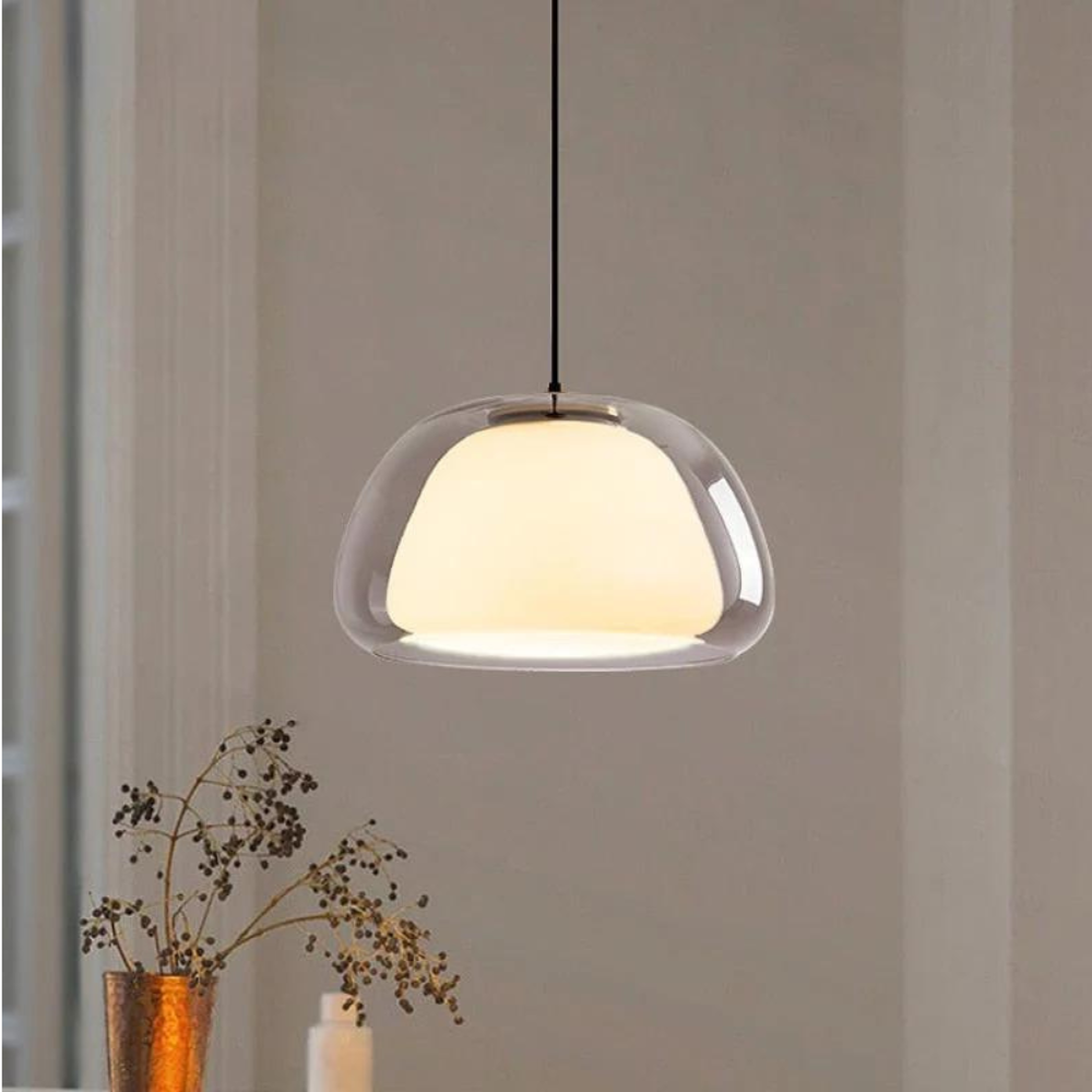Luminex | Double Glass Dome Pendant Light With Soft Glow - OpalDwell