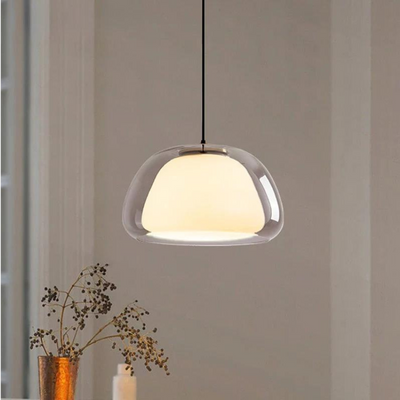 Luminex | Double Glass Dome Pendant Light With Soft Glow - OpalDwell