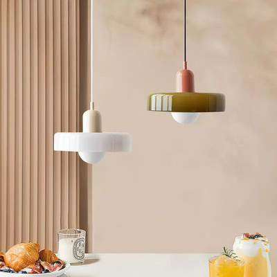 NovaHalo Ceiling Pendant Light With Opal Halo Shade Modern - OpalDwell