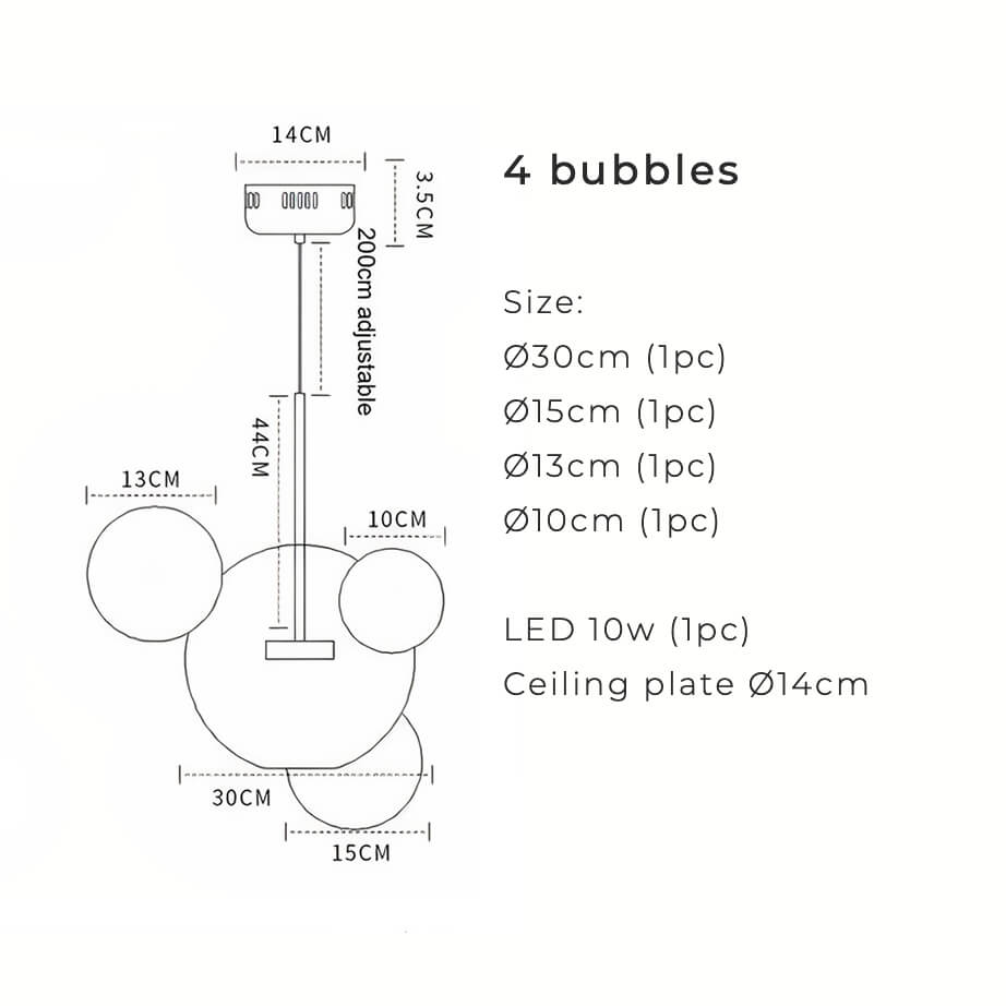 Nordic Snowball Glass Chandelier With Matte Or Clear Orbs - OpalDwell