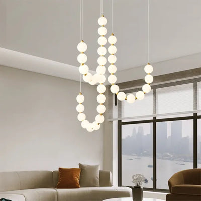 LustreNova Brass Necklace Chandelier For Elegant Spaces - OpalDwell